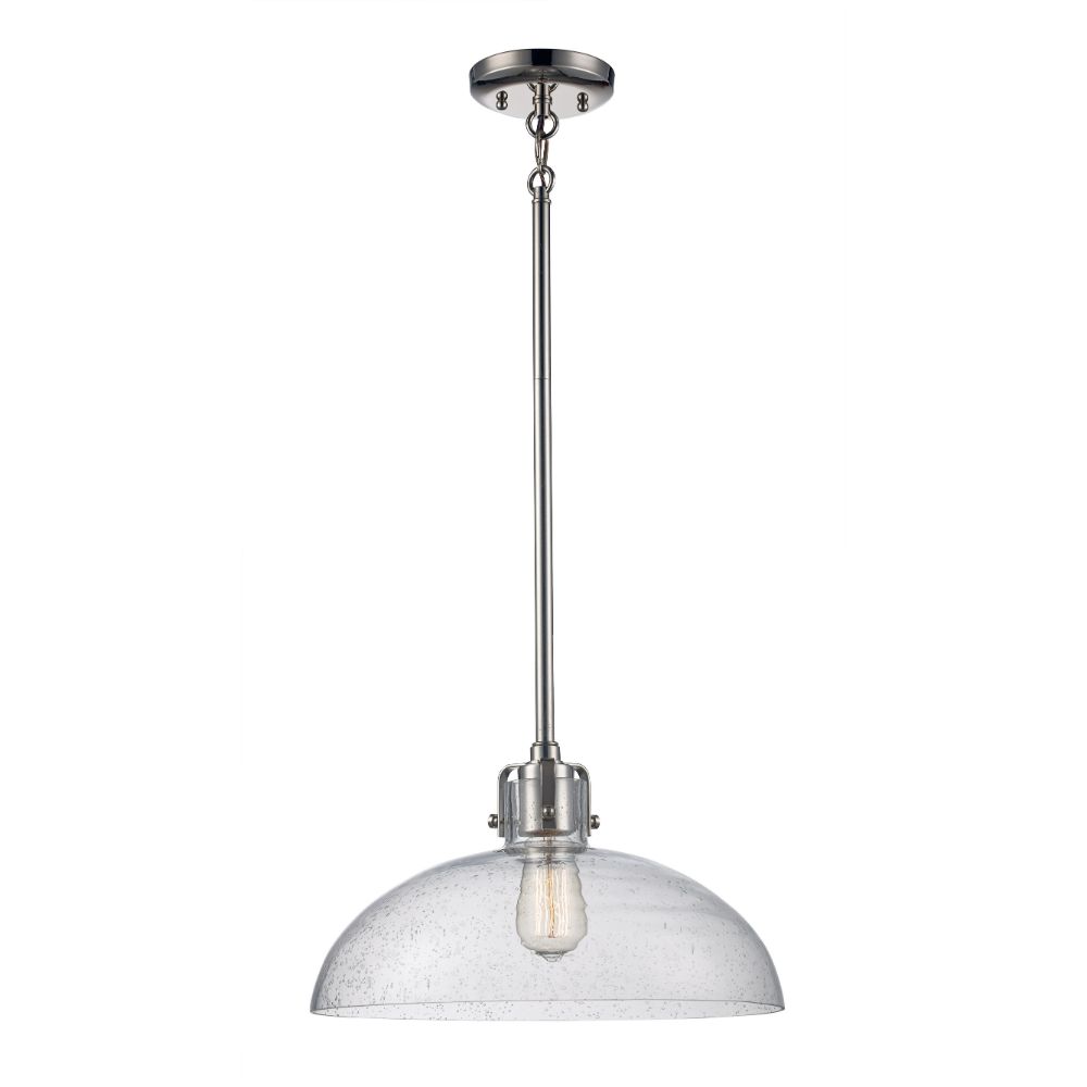 Trans Globe Lighting PND-2069 PN 1LT Seeded Dome Small Large in Polished Nickel